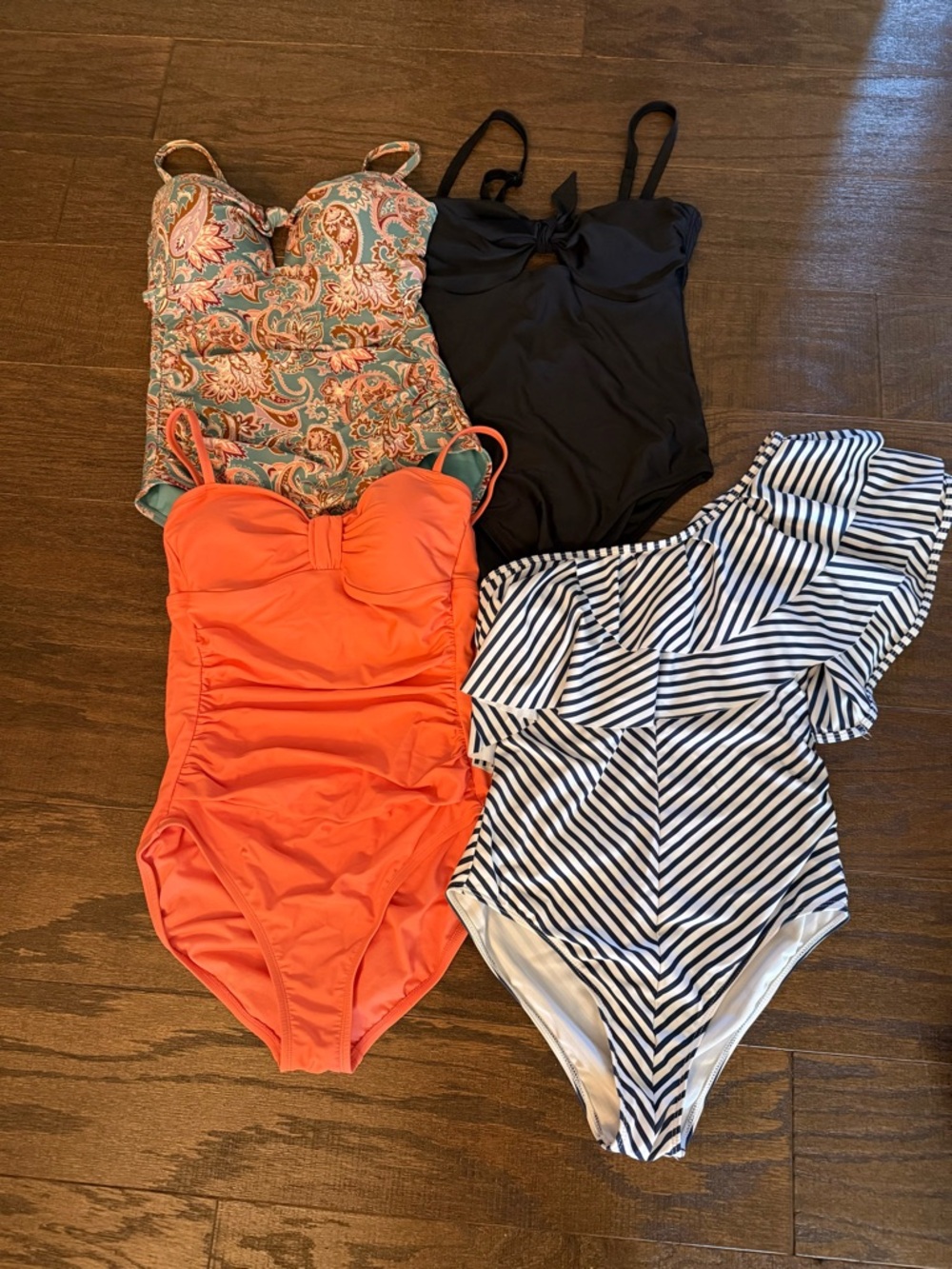 Women’s Lot One-Piece Swimsuit - Coral, Black, Paisley, Navy Stripe Medium